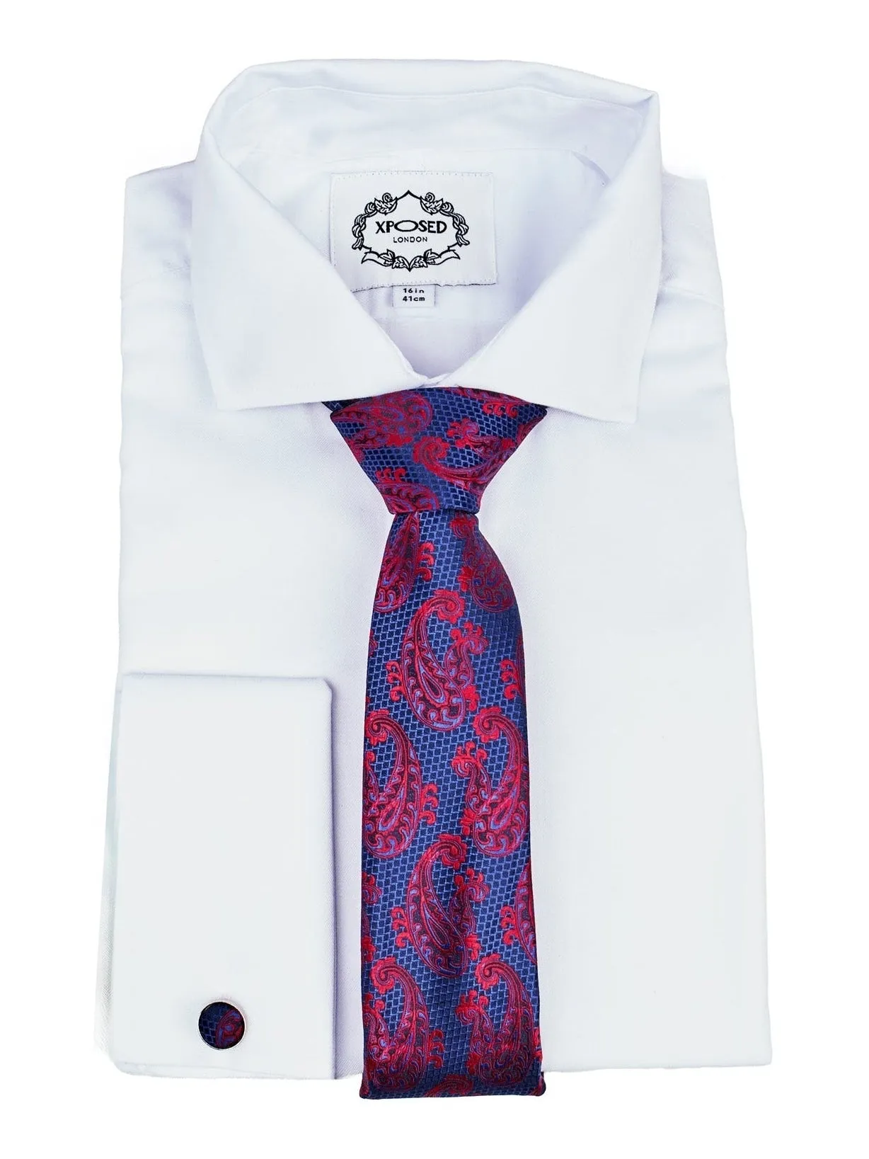 BLUE PAISLEY PRINT NECKTIE SET