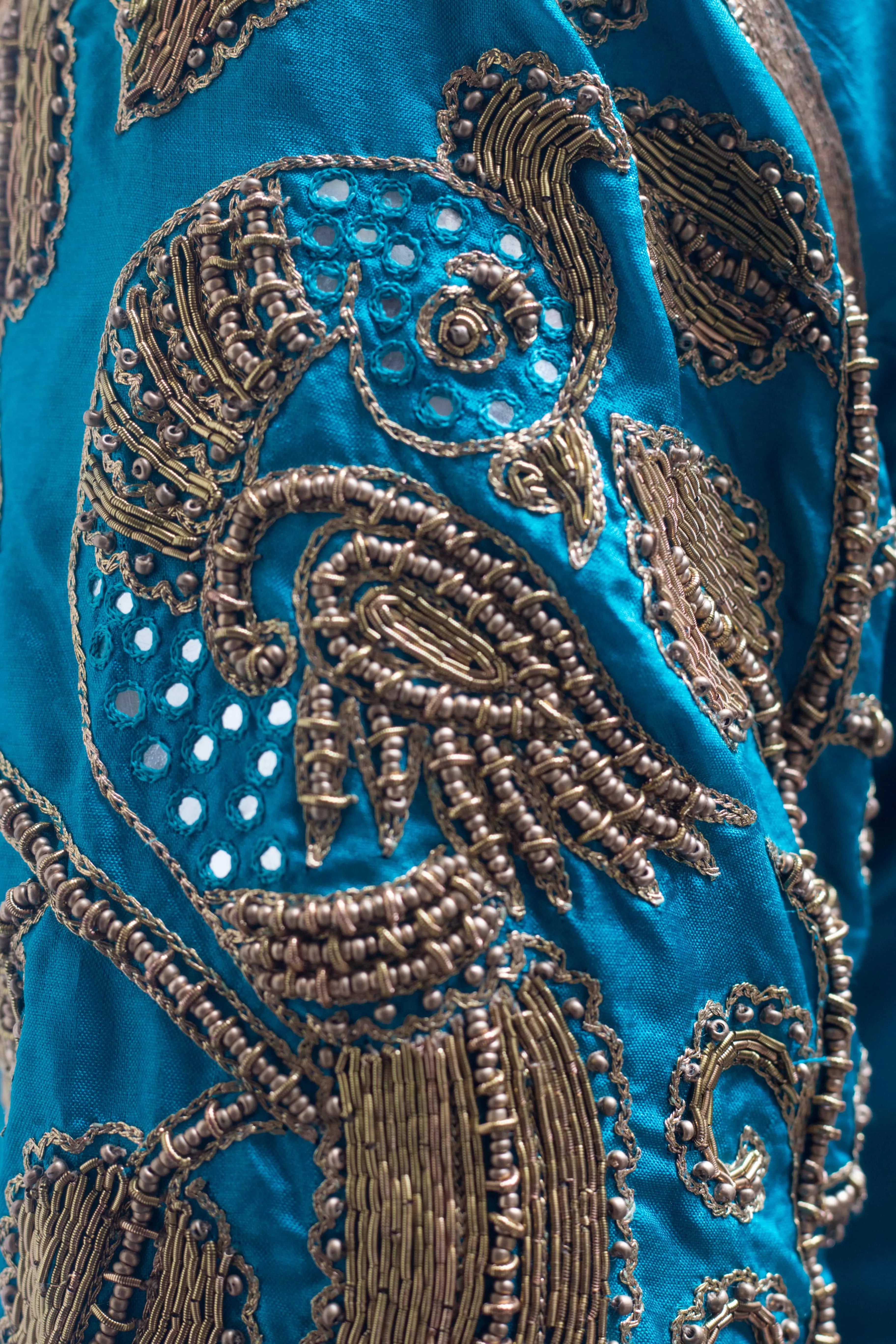 Blue Silk with Zardozi