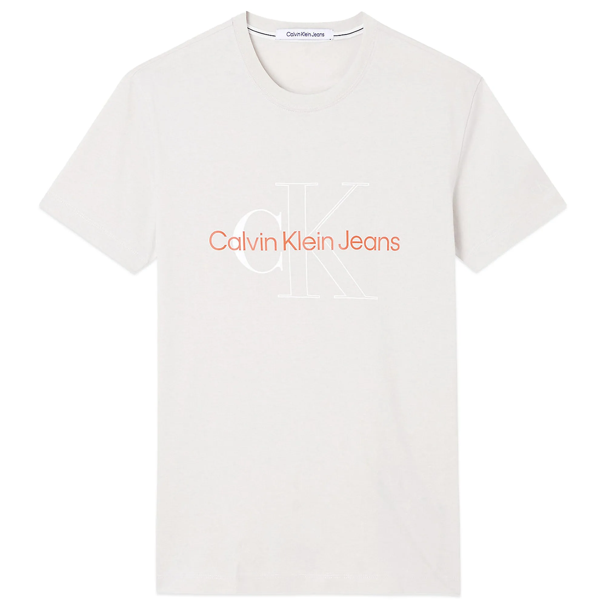 Calvin Klein Two Tone Monogram T-Shirt - Eggshell