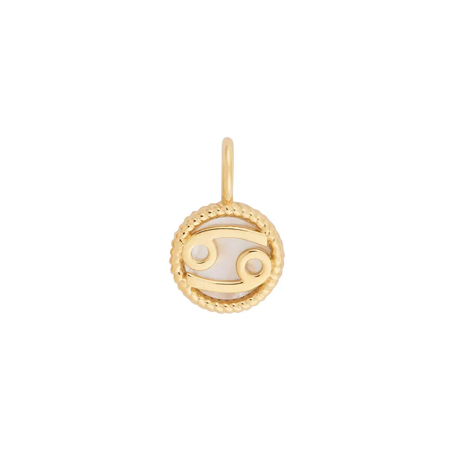 Cancer Zodiac Mother of Pearl 14K Gold Vermeil Pendant