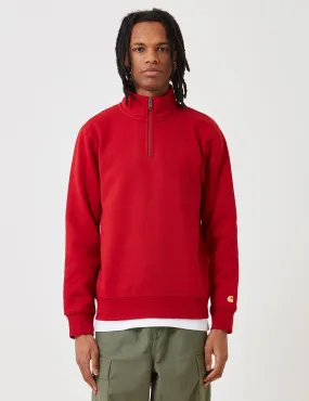 Carhartt-WIP Chase Quarter-Zip High Neck Sweatshirt - Blast Red