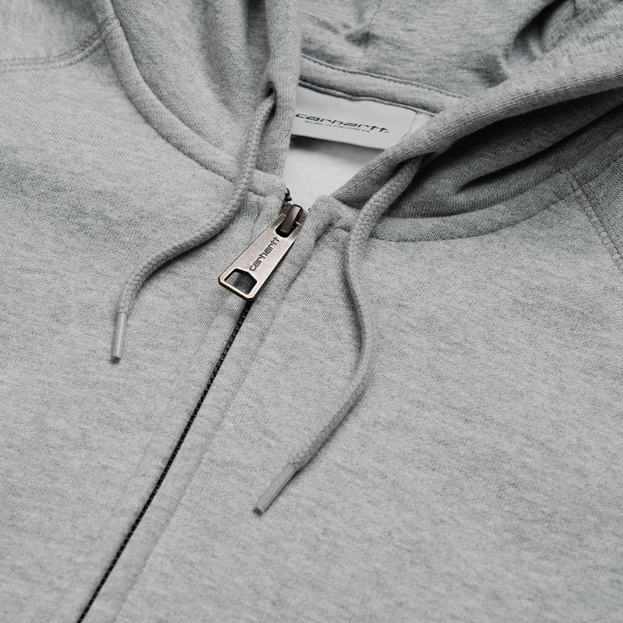 Carhartt WIP - Chase Zip Up Hooded Sweatshirt- Grey Heather / Gold