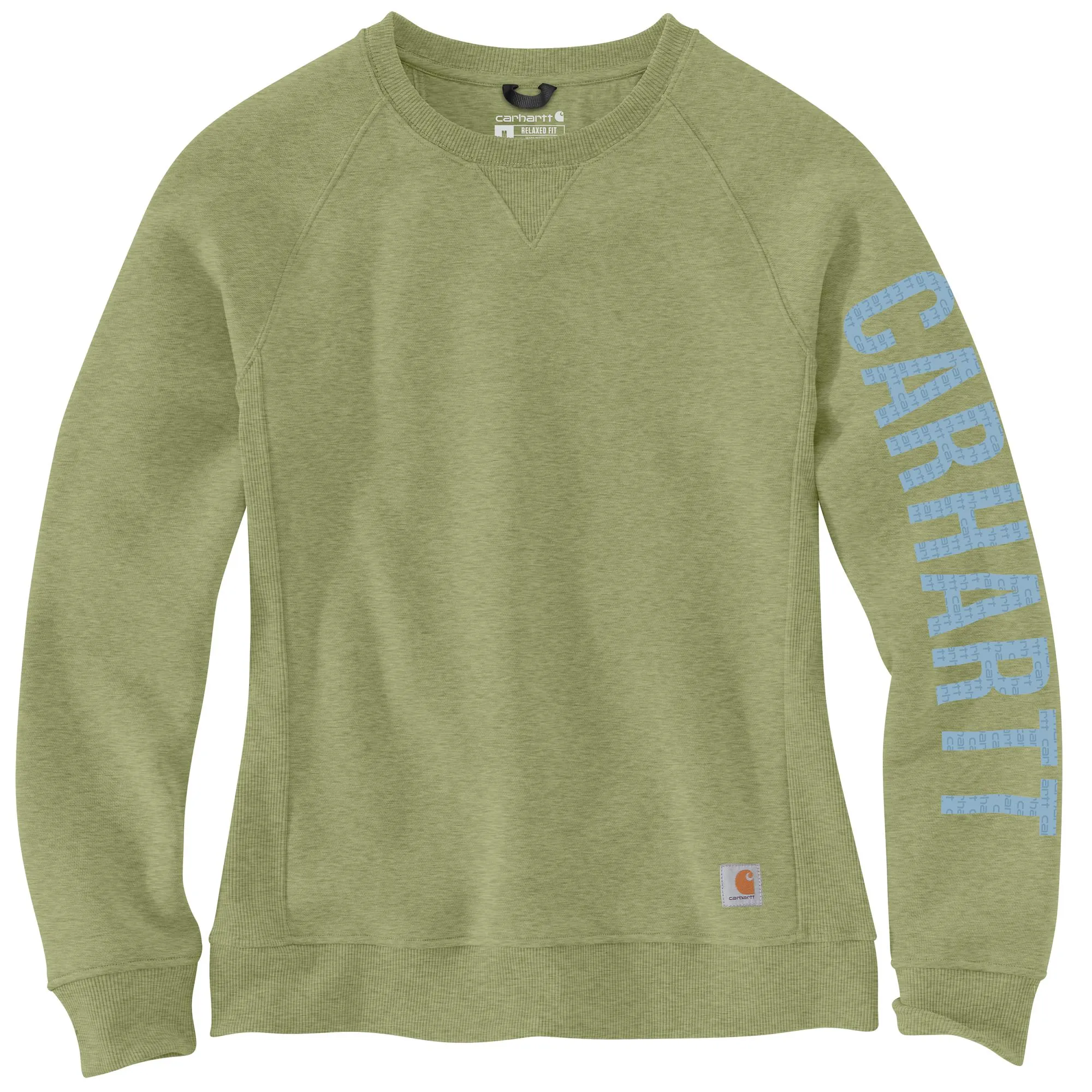 Carhartt Women's Crewneck Graphic Sweatshirt_Green Olive Heather