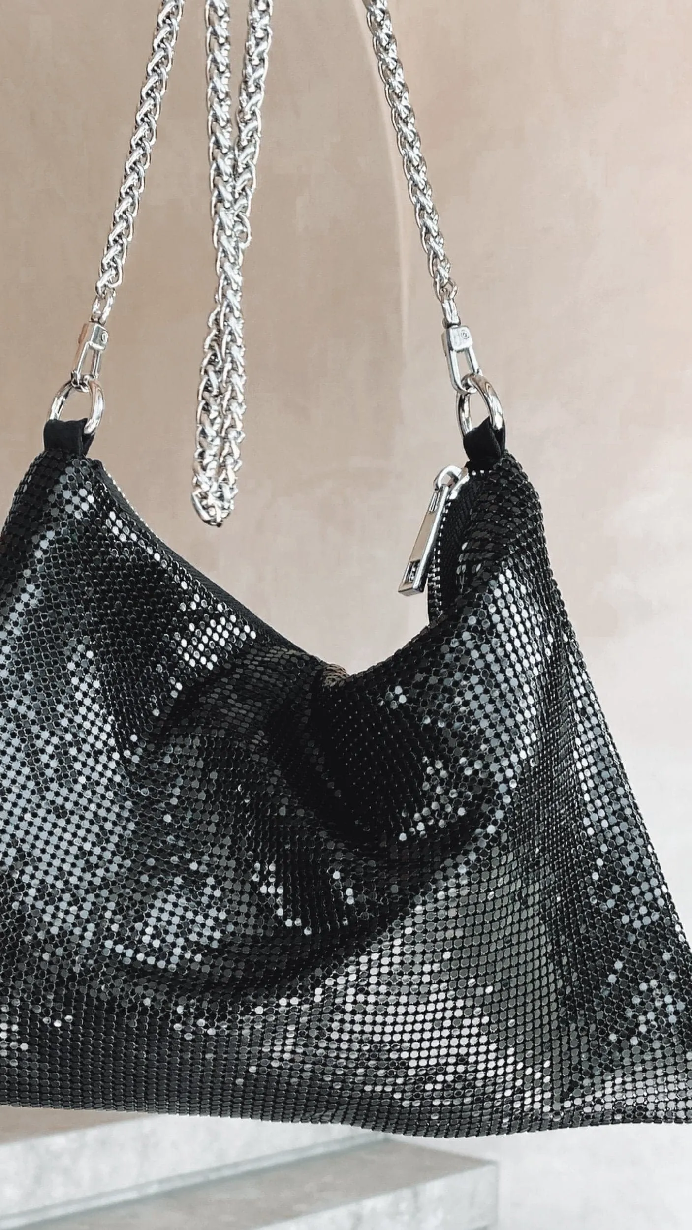 Chain Mesh Bag - Black