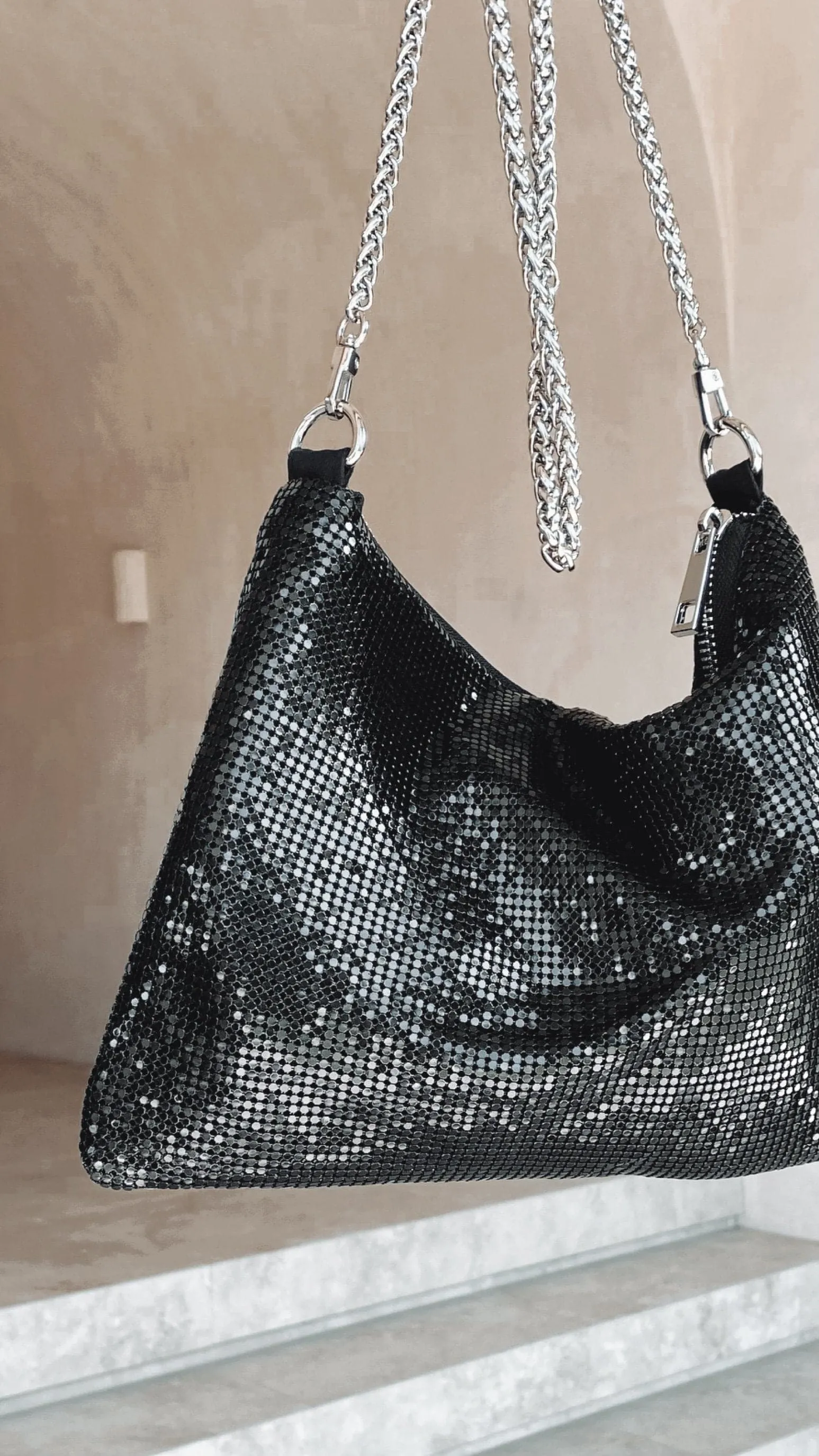 Chain Mesh Bag - Black