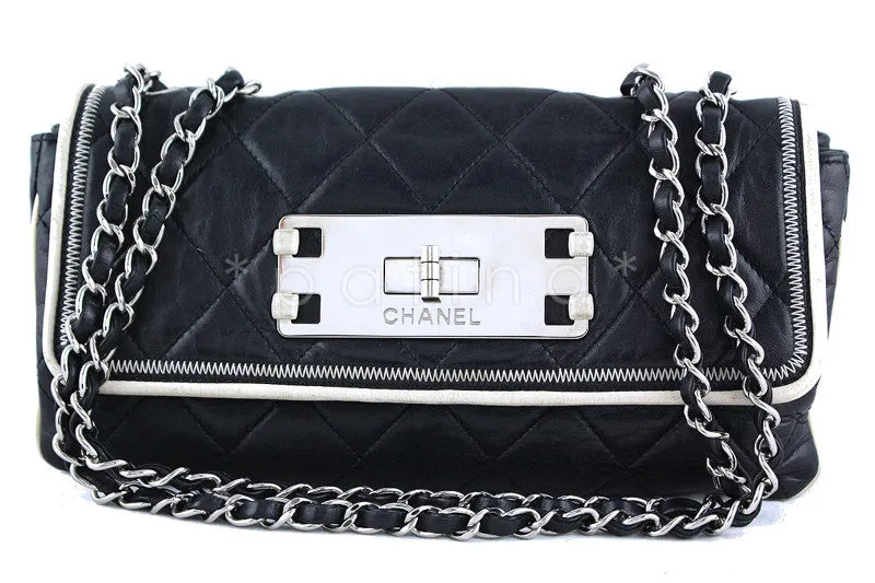 Chanel Black 10in. Flap, East West Giant Reissue Lock East West Bag