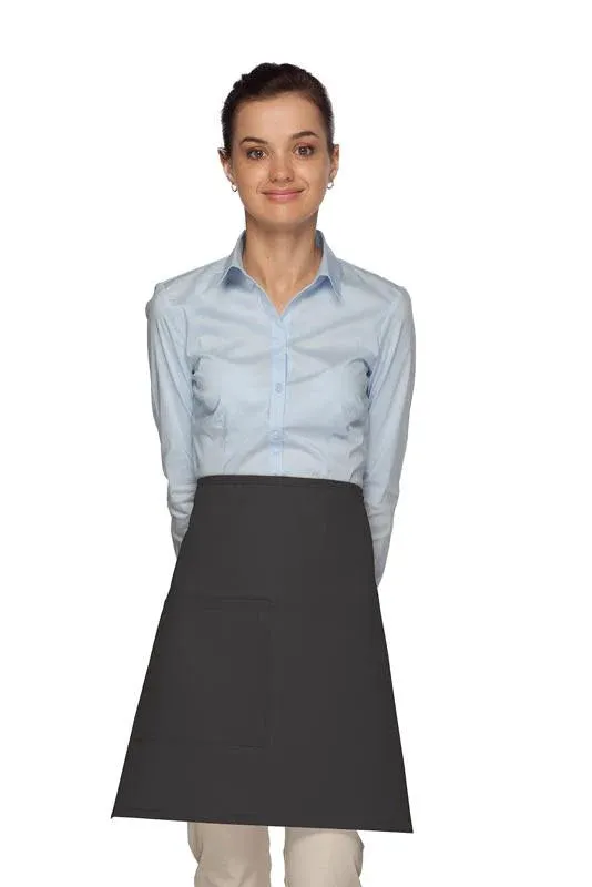 Charcoal Half Bistro Apron (1 Pocket)