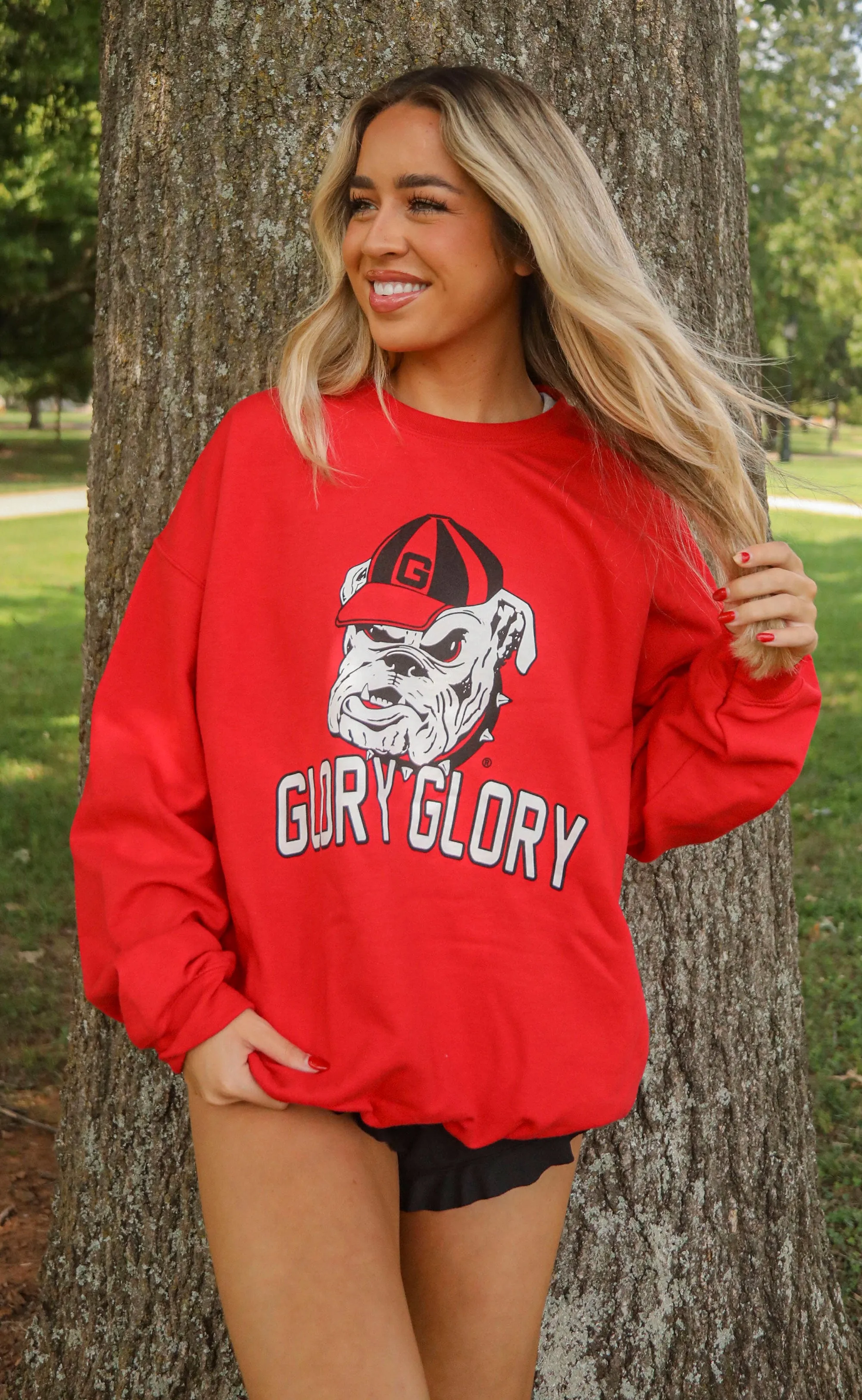 charlie southern: glory glory sweatshirt - red