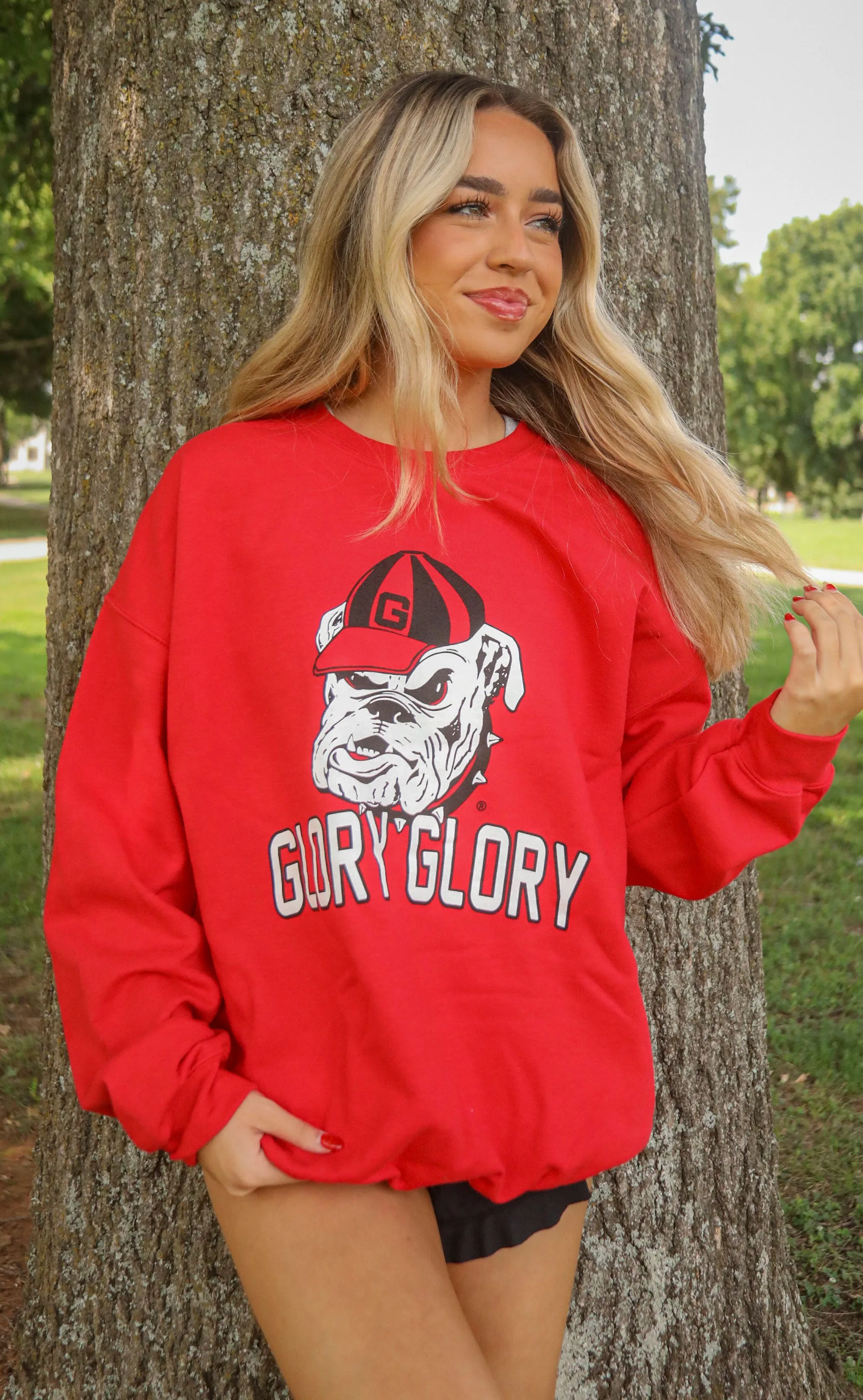 charlie southern: glory glory sweatshirt - red