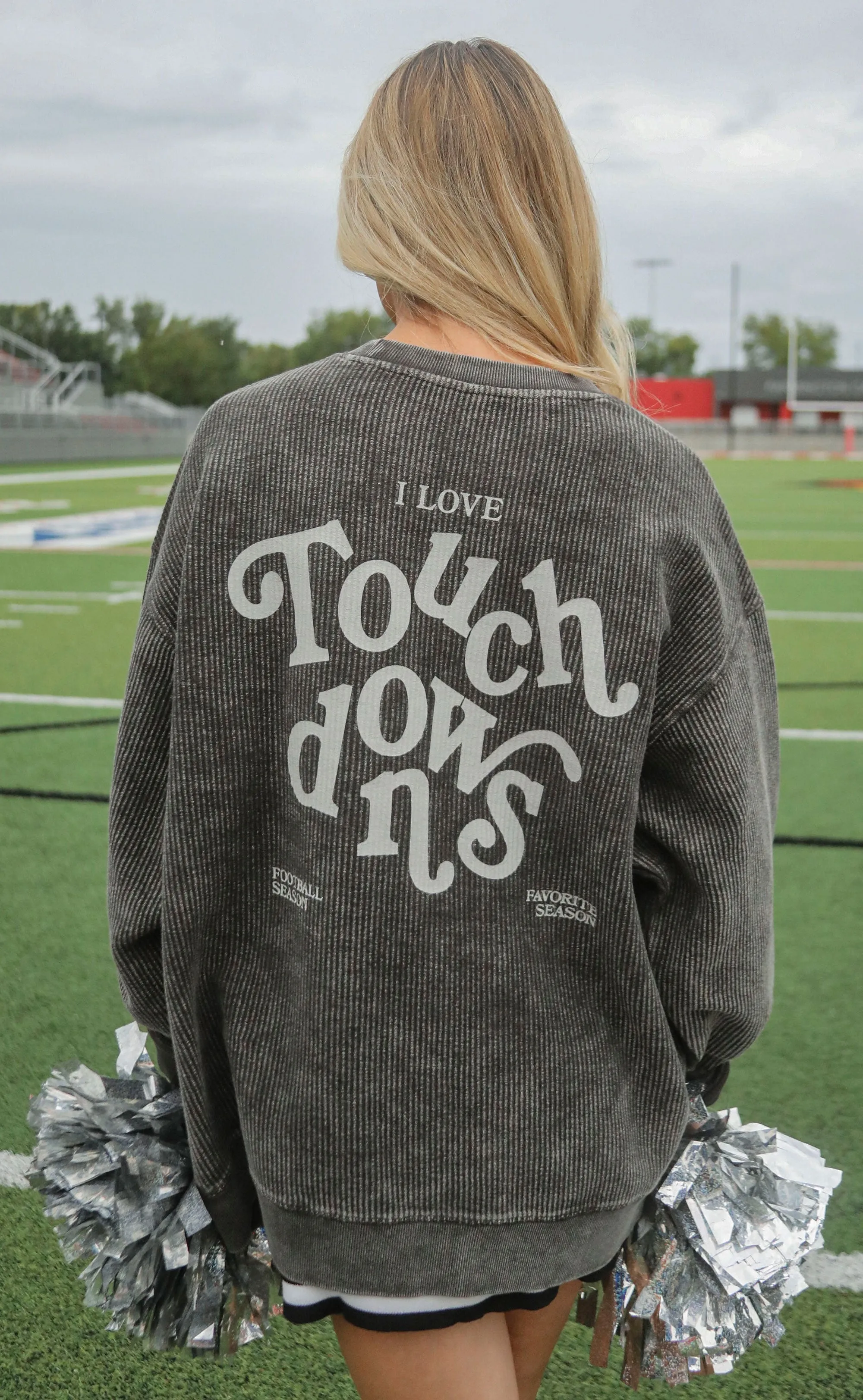 charlie southern: i love touchdowns corded sweatshirt