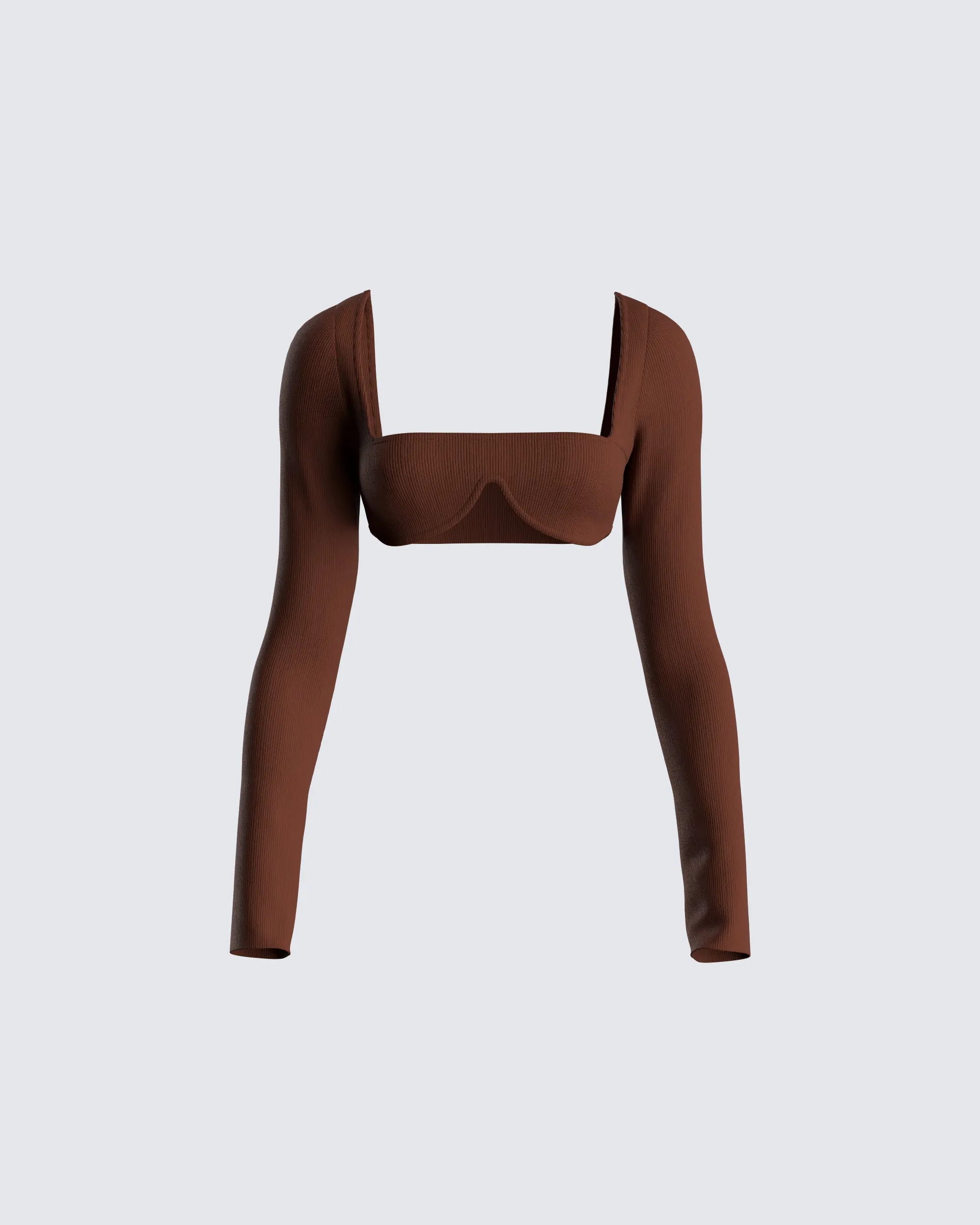 Ciel Brown Square Neck Top