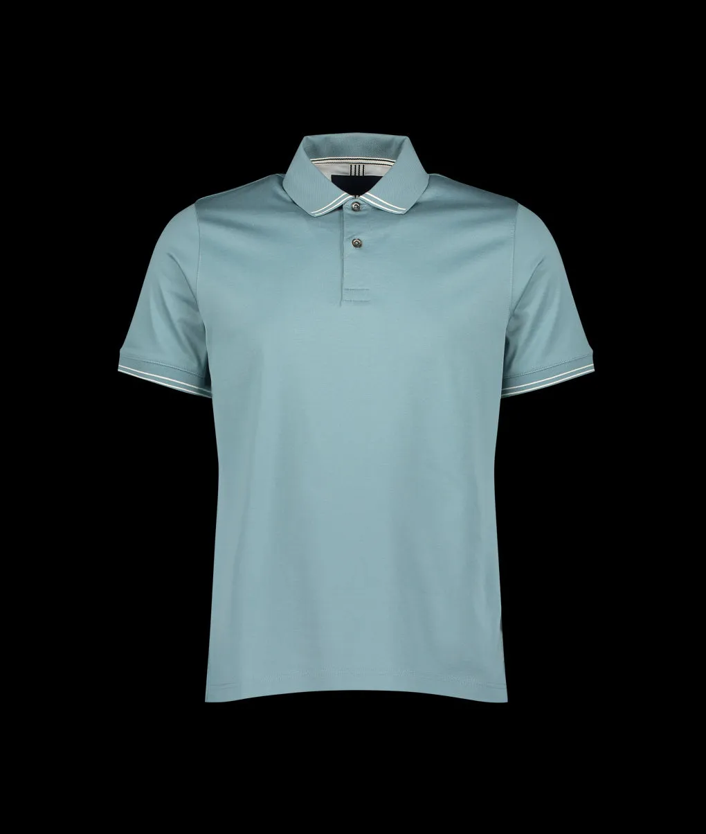 Clare Tipped Polo - Blue