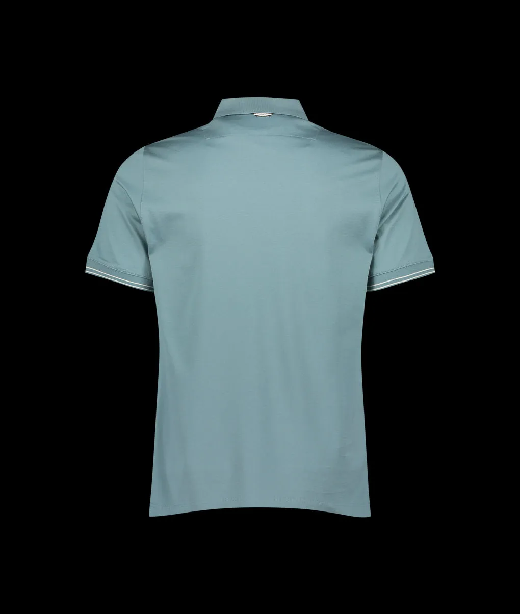 Clare Tipped Polo - Blue