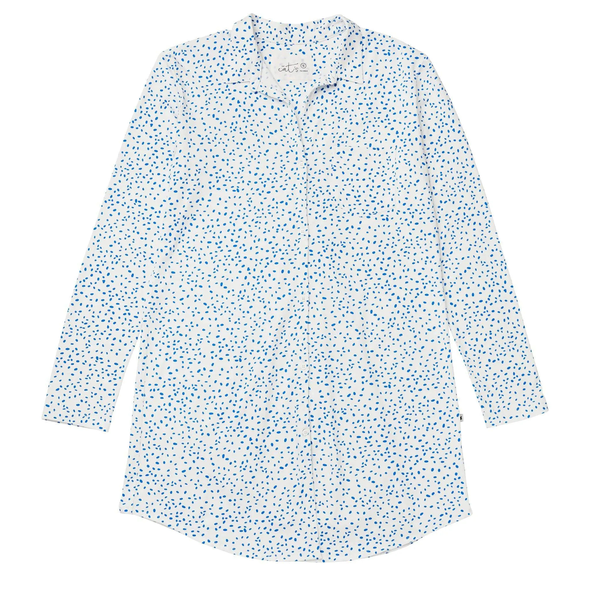 Confetti Dot Pima Knit Night Shirt - Blue