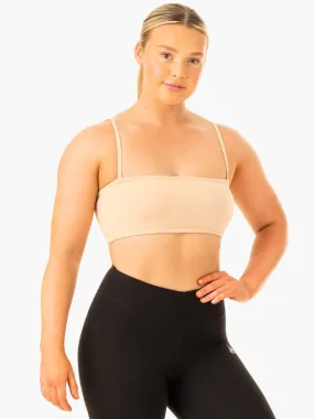 Convertible Bandeau Sports Bra - Sand