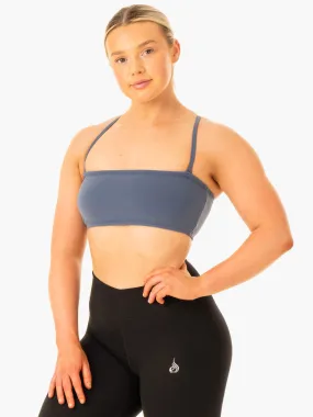 Convertible Bandeau Sports Bra - Steel Blue