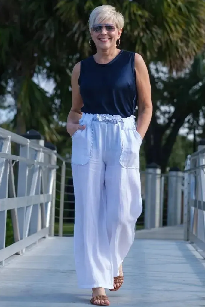 Cordelia White Sailor Pant