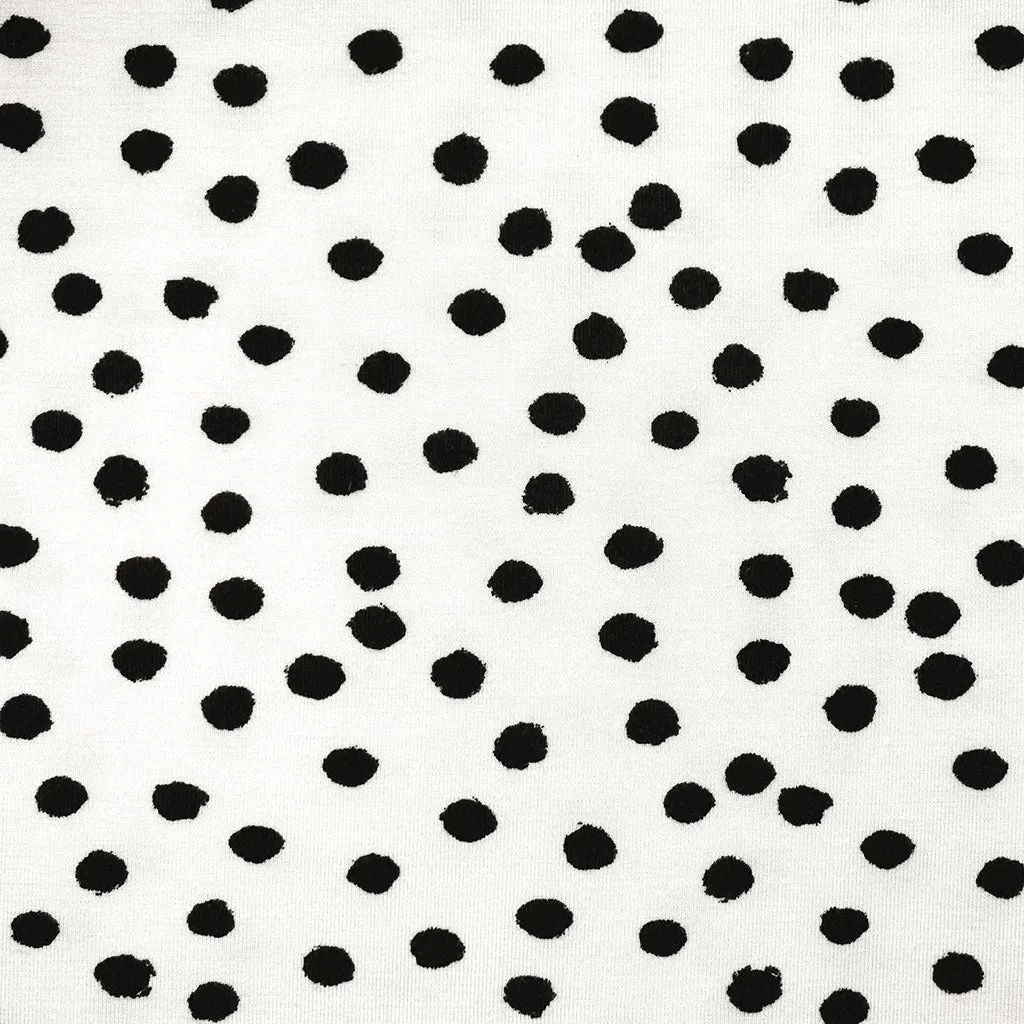 Dalmatian Dot Bamboo Jersey Knit Vanilla/Black