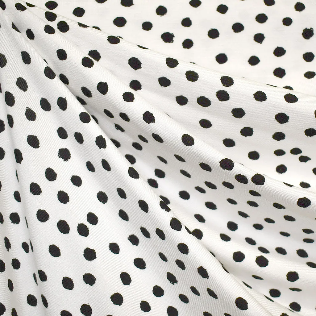 Dalmatian Dot Bamboo Jersey Knit Vanilla/Black