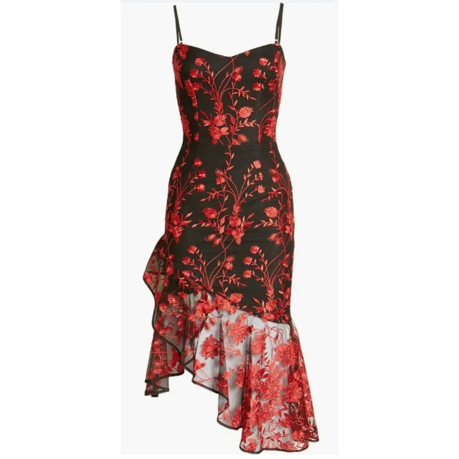 Dress the Population Cantrelle Sweetheart Floral Embroidered Slip Dress