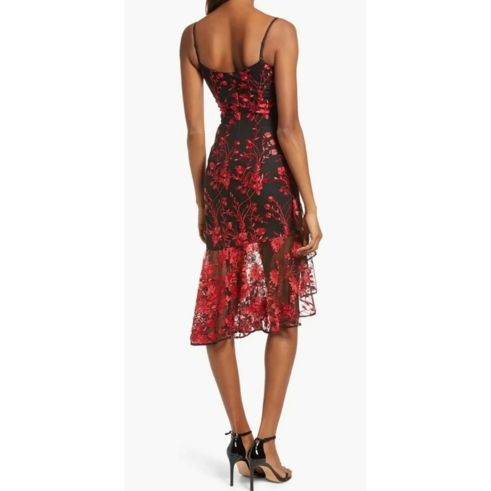 Dress the Population Cantrelle Sweetheart Floral Embroidered Slip Dress