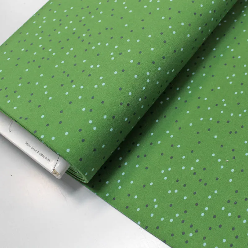 Dressmaking Cotton Elastane Jersey - Spotty - Green