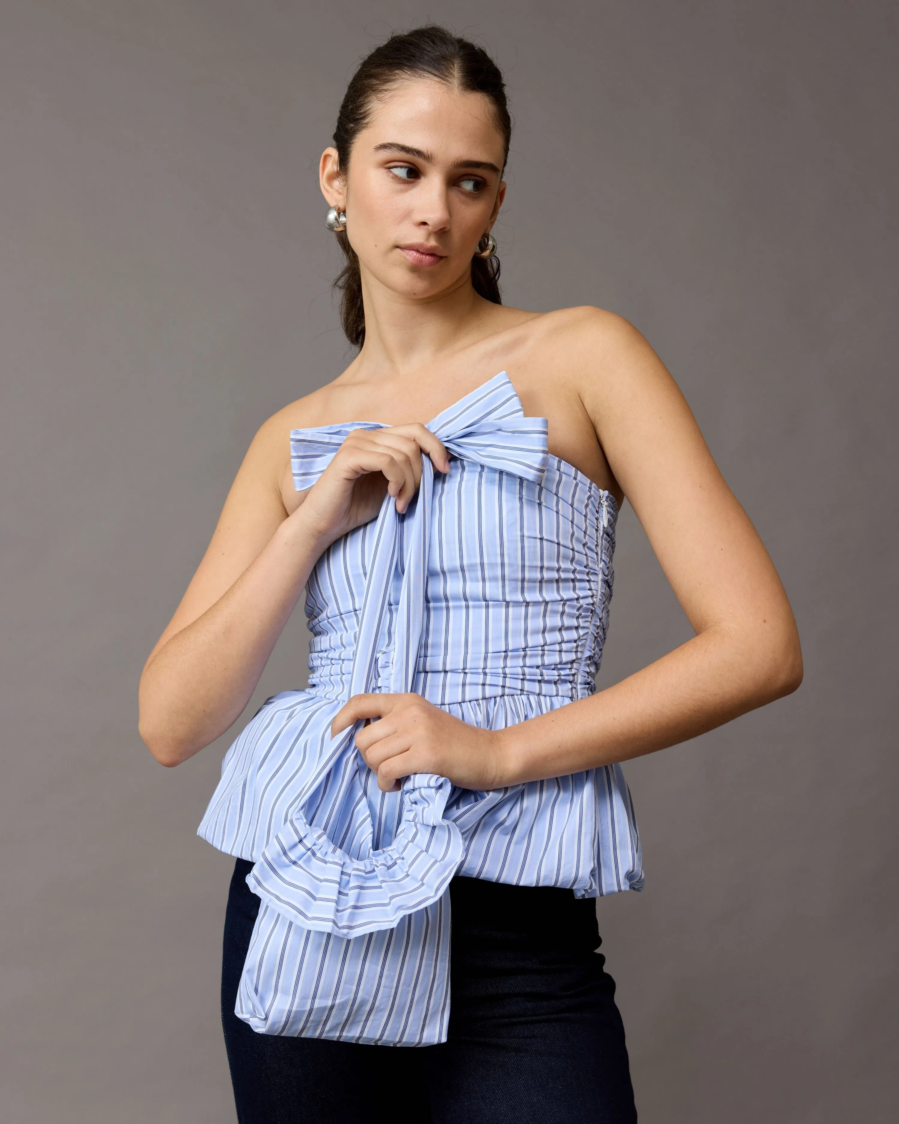 EDDIE BODICE BLUE SKY STRIPE