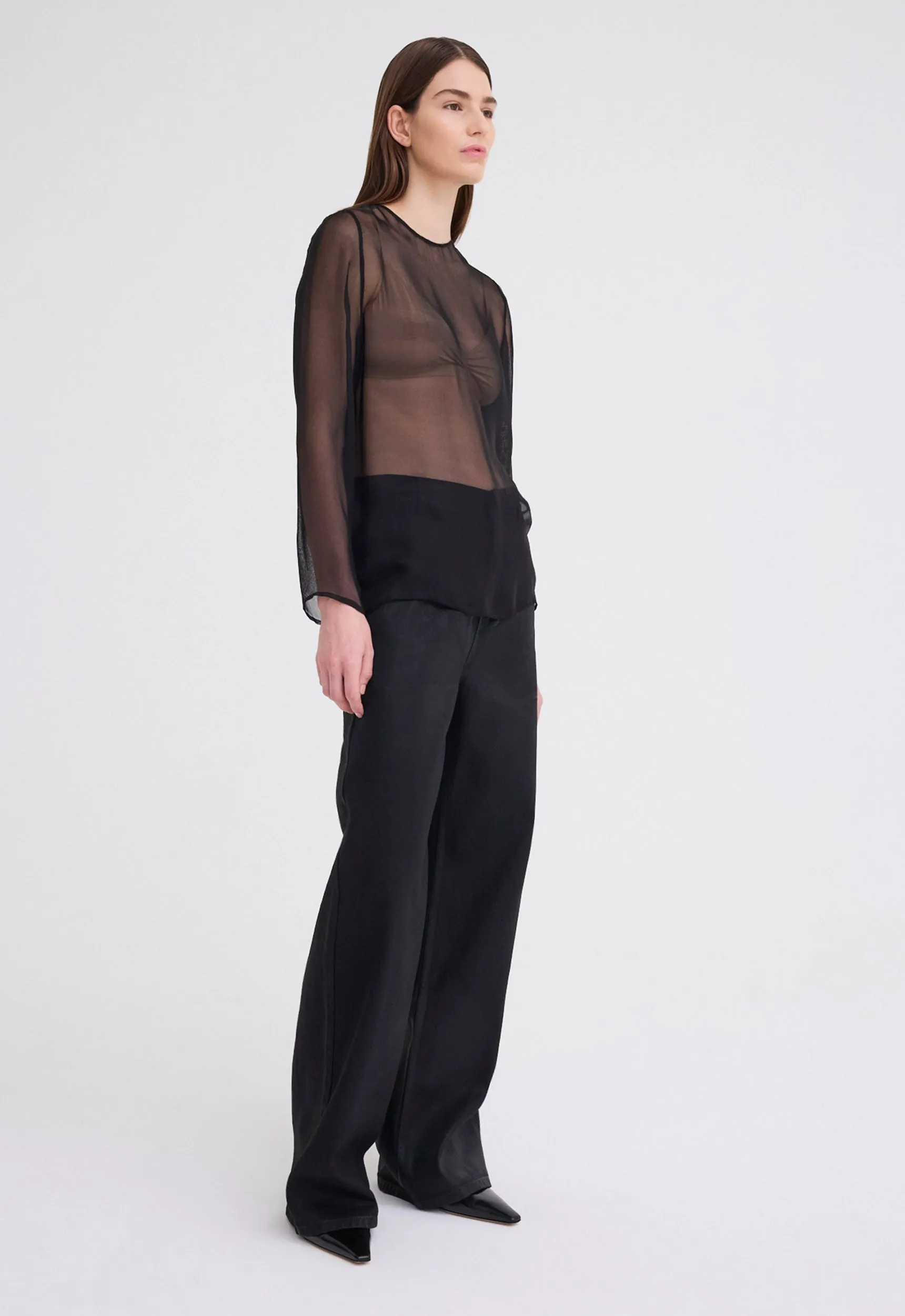 Eidel Silk Mesh Top - Black