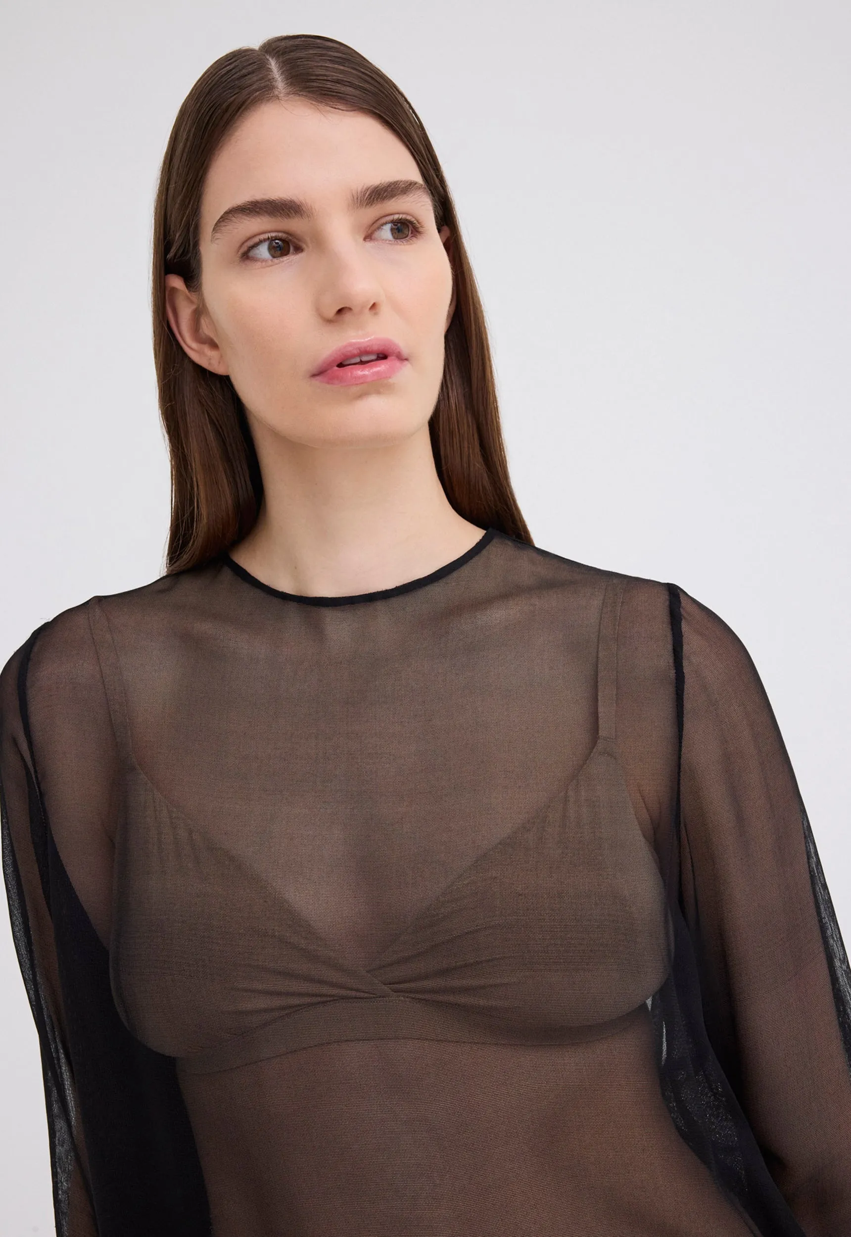 Eidel Silk Mesh Top - Black