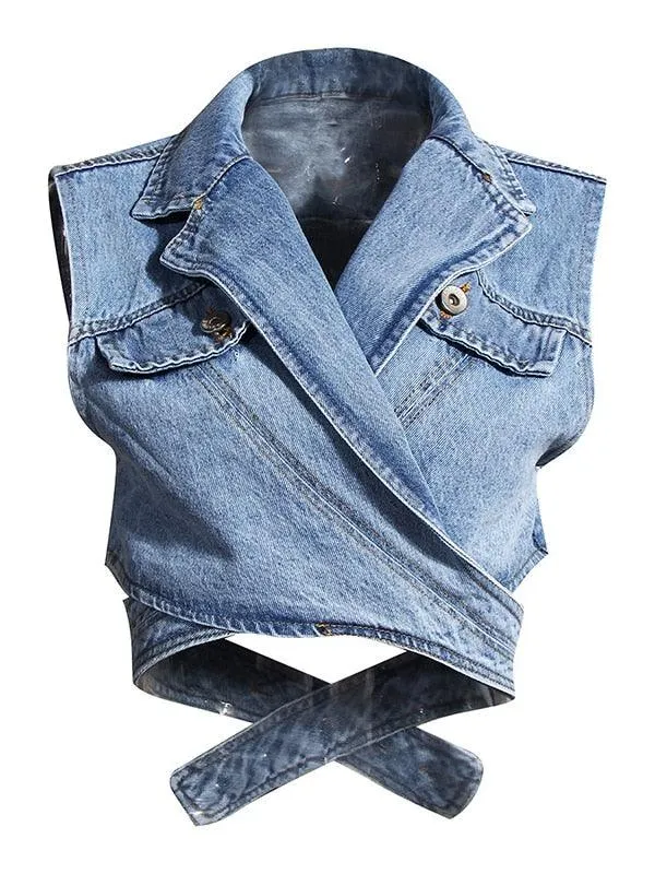 Elena Cross Denim Top