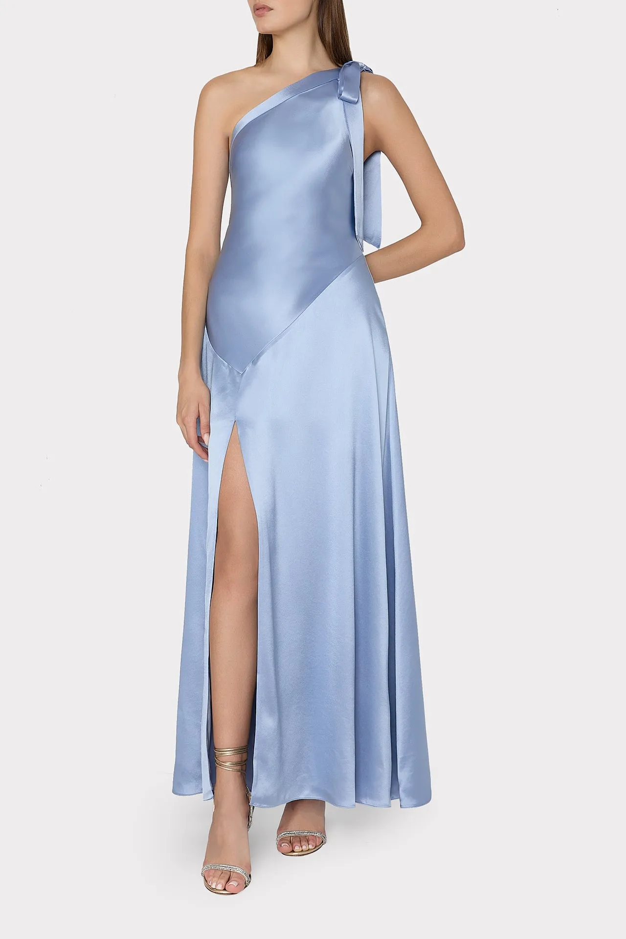 Eleni Hammered Satin Gown