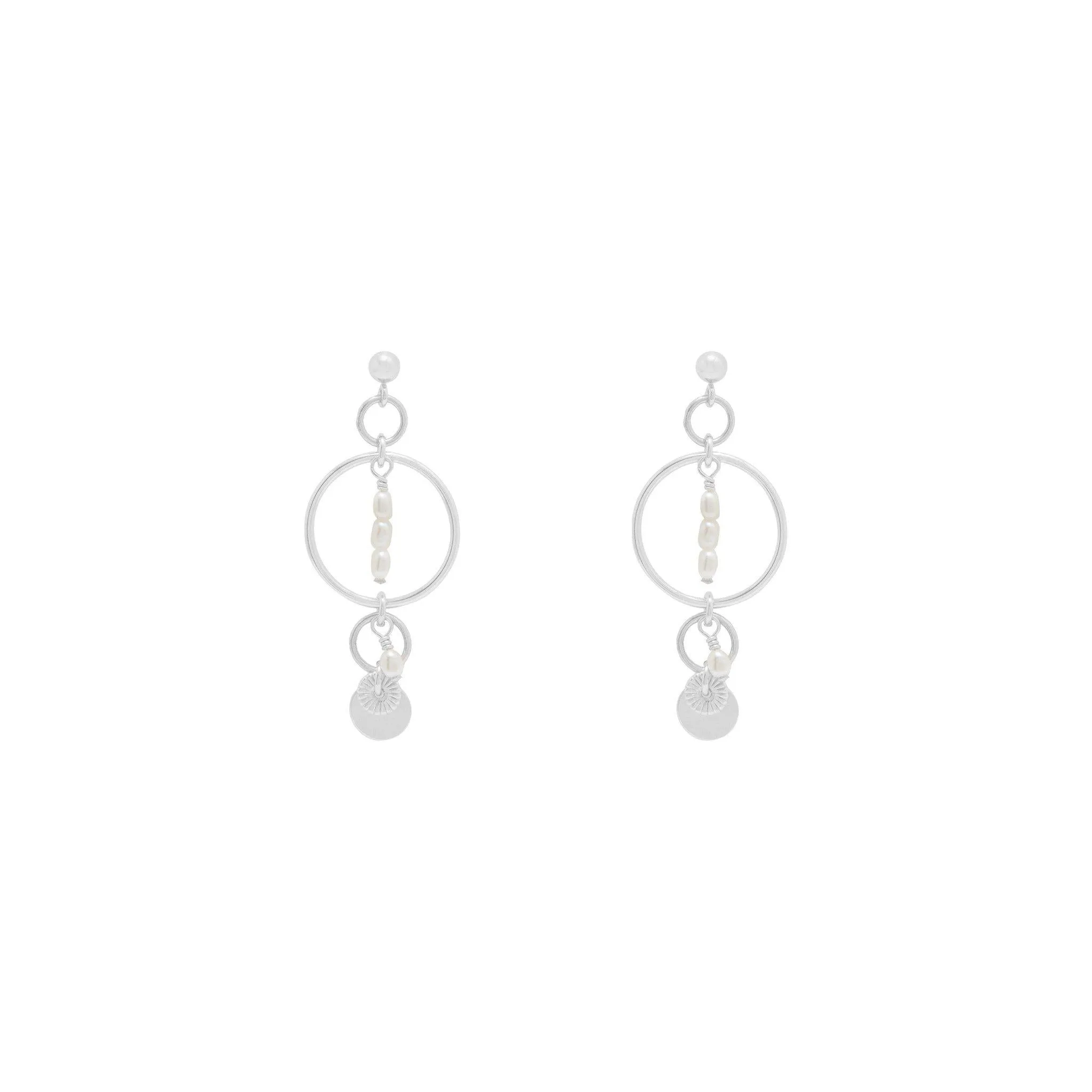 Elsa Freshwater Pearl Earrings - Silver