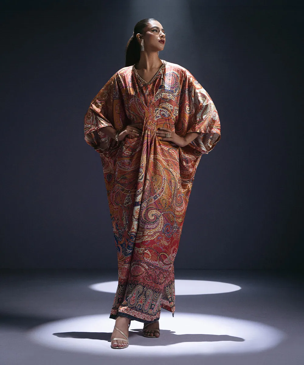 Embellished Silk Kaftan