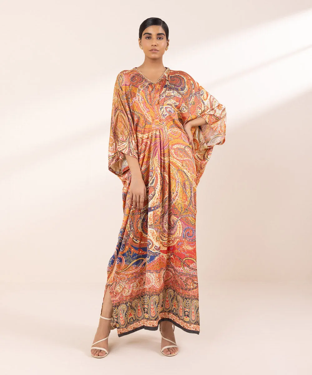 Embellished Silk Kaftan