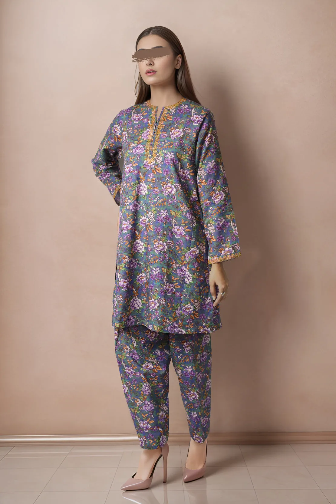 Embroidered Cotton Dobby Stitched 2 Piece (Shirt/Trouser)