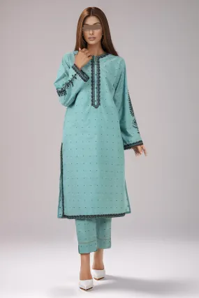 Embroidered Cotton Jacquard Stitched 2 Piece