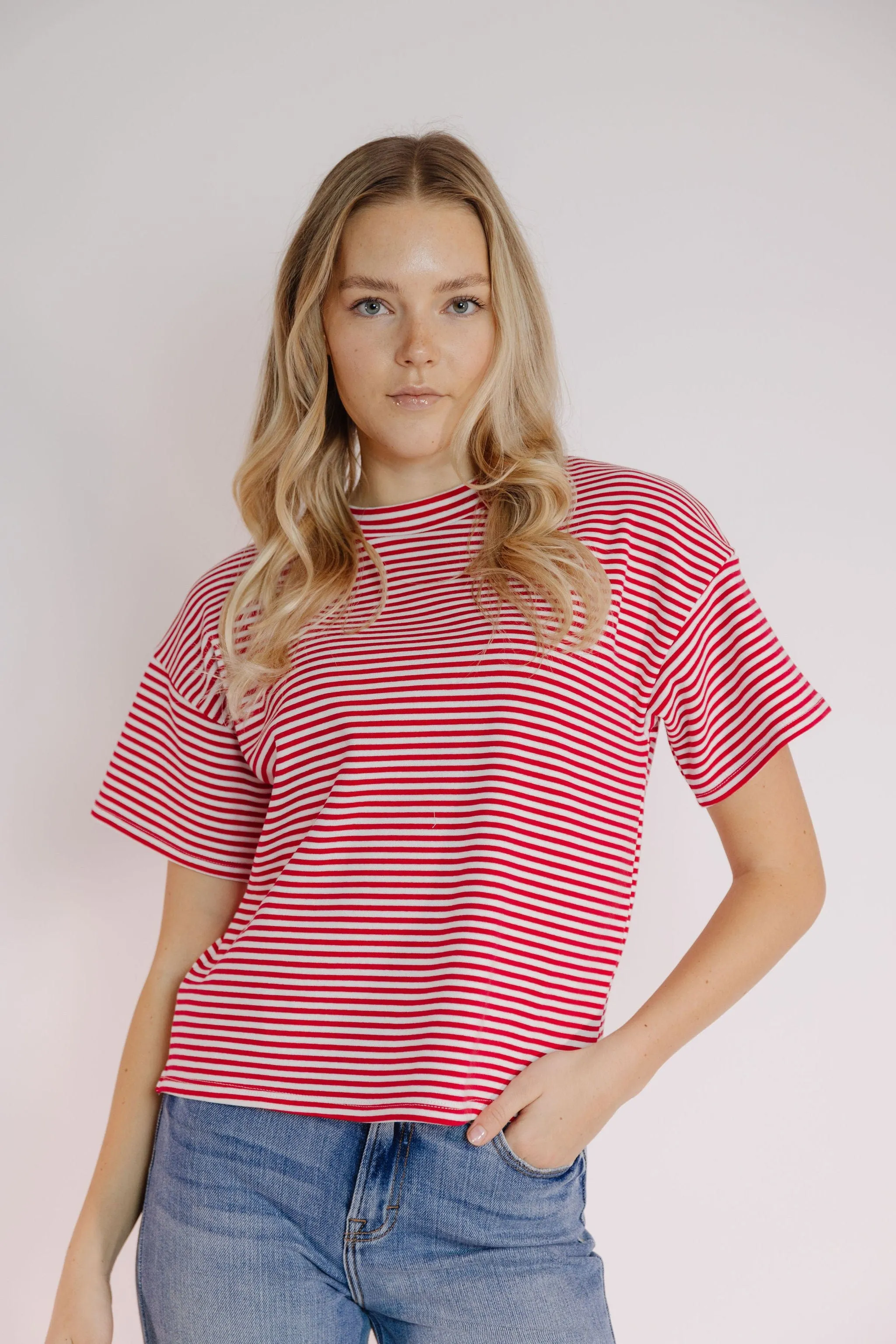 Emerson Tee in Red/White