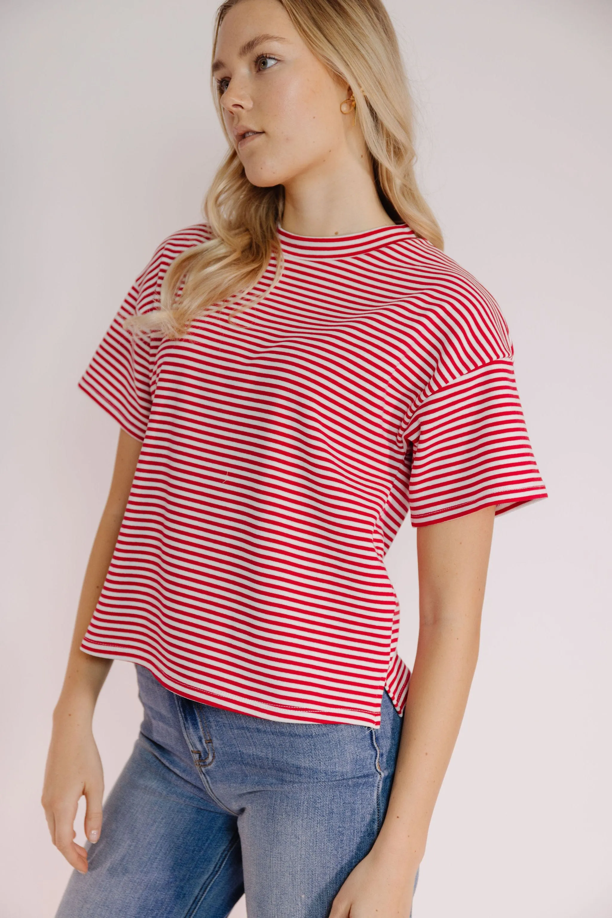 Emerson Tee in Red/White