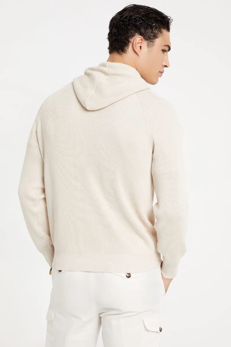 English Ribbed Hooded Sweatshirt