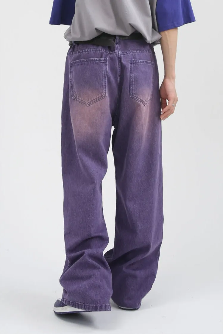 Faded Straight Fit Lightweight Jeans