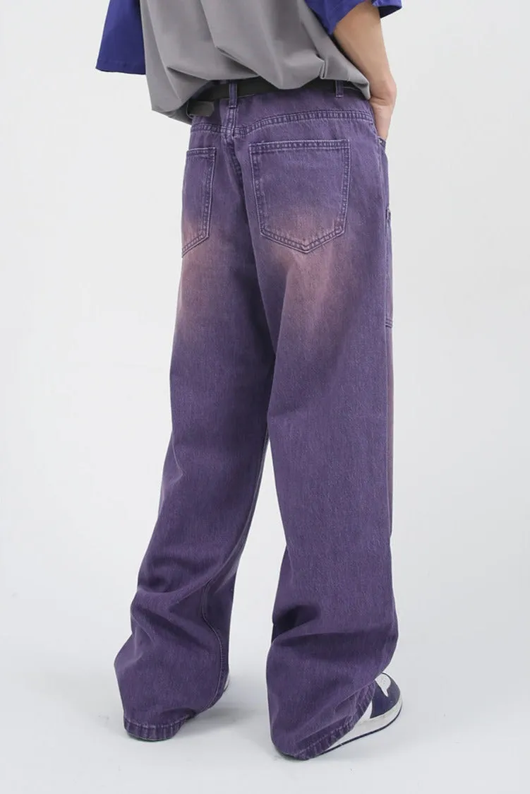 Faded Straight Fit Lightweight Jeans