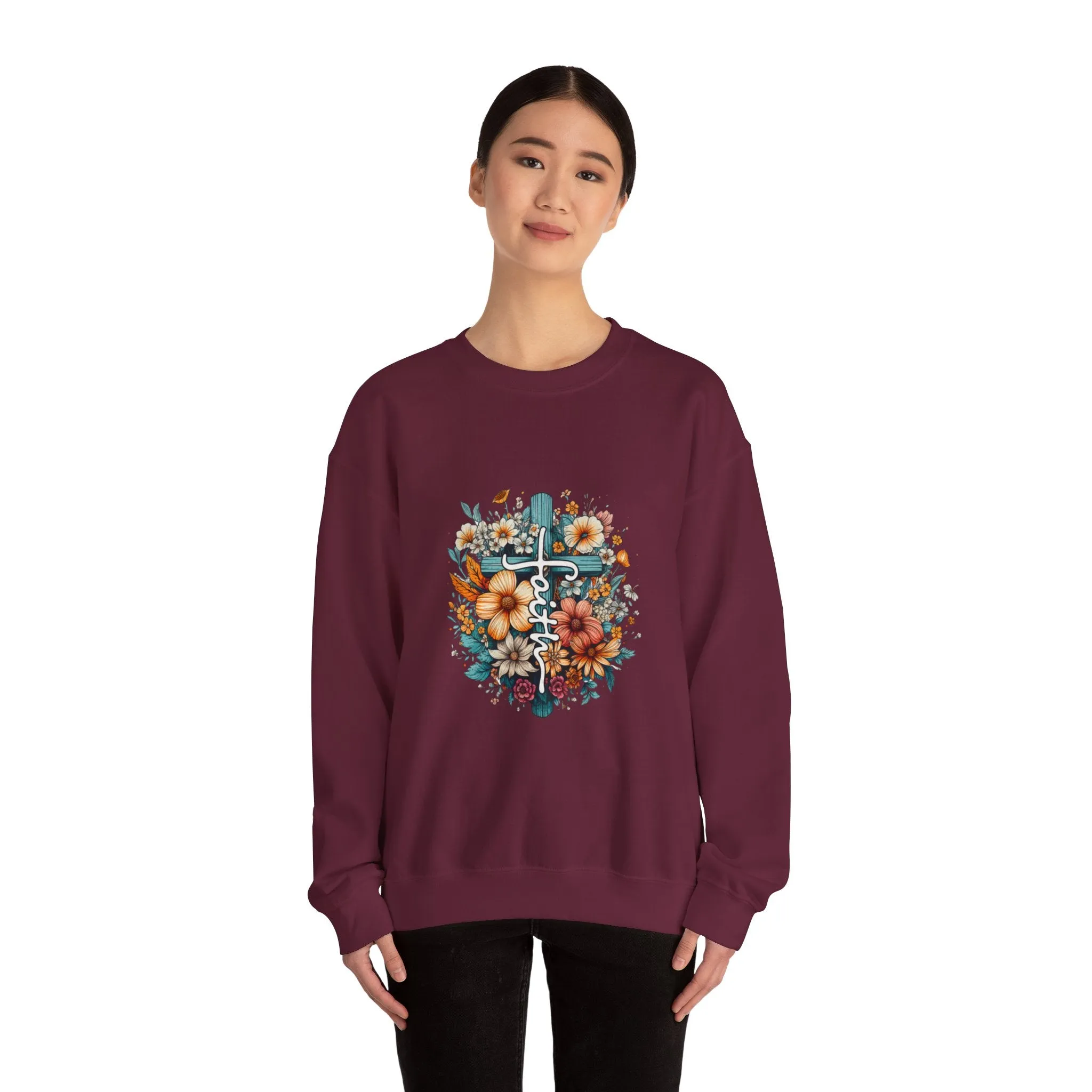 Faith & Flowers Unisex Heavy Blend™ Crewneck Sweatshirt