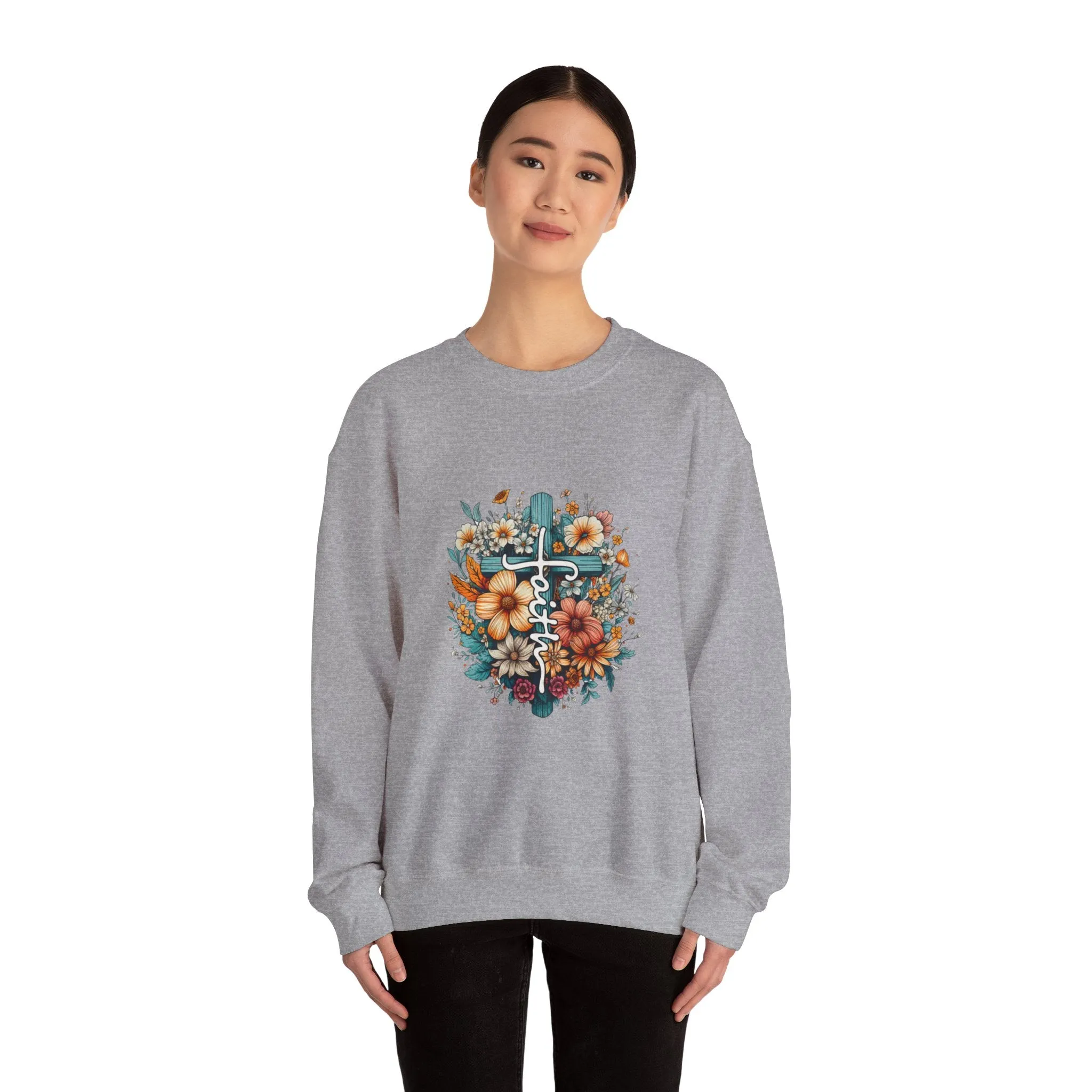 Faith & Flowers Unisex Heavy Blend™ Crewneck Sweatshirt