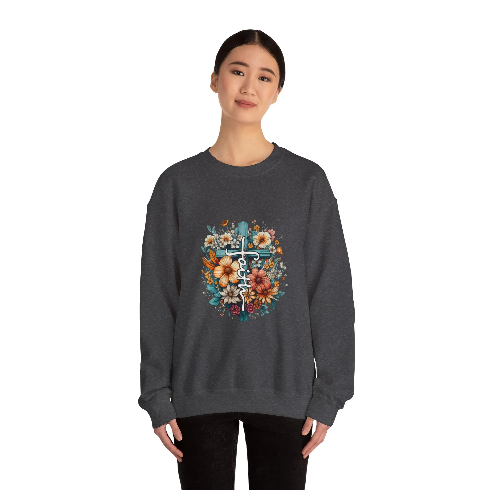 Faith & Flowers Unisex Heavy Blend™ Crewneck Sweatshirt