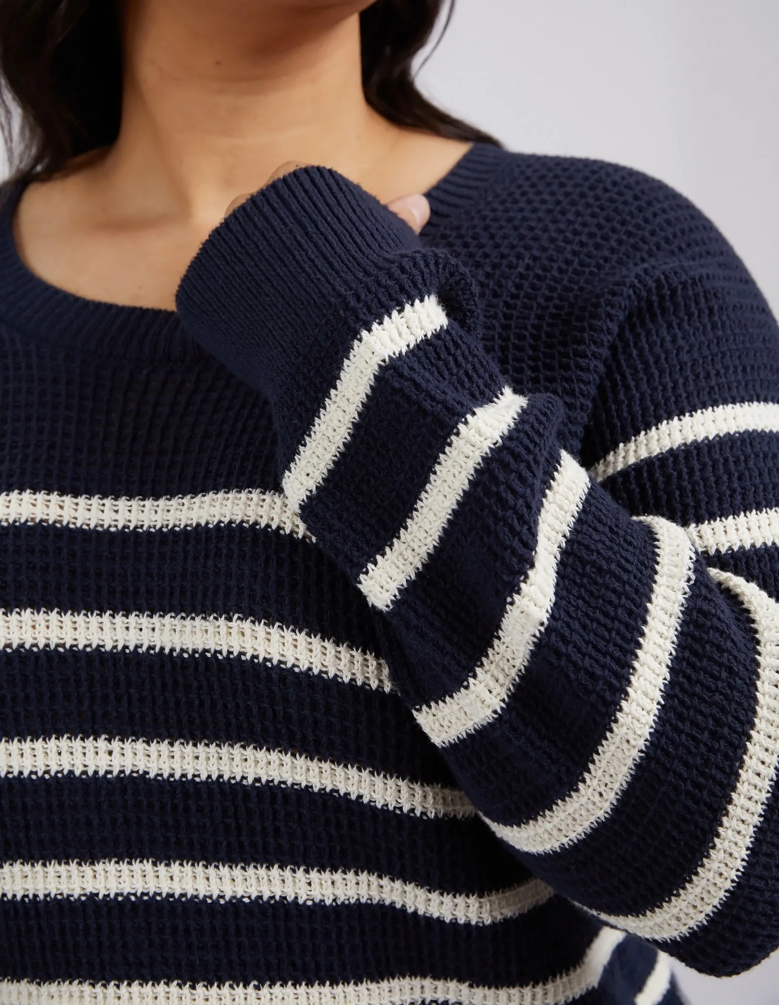 Fawn Combo Knit Dark Sapphire & Pearl