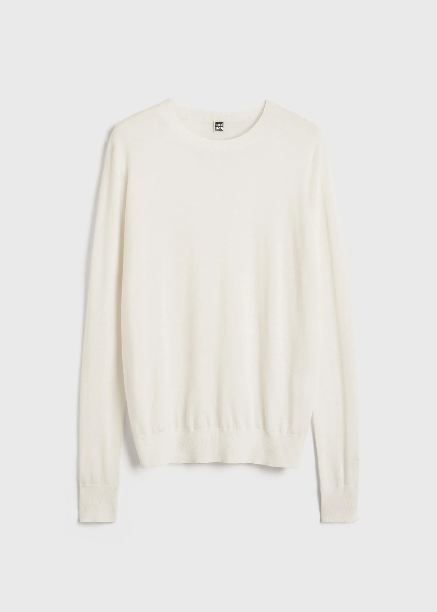 Fine crew-neck knit off-white