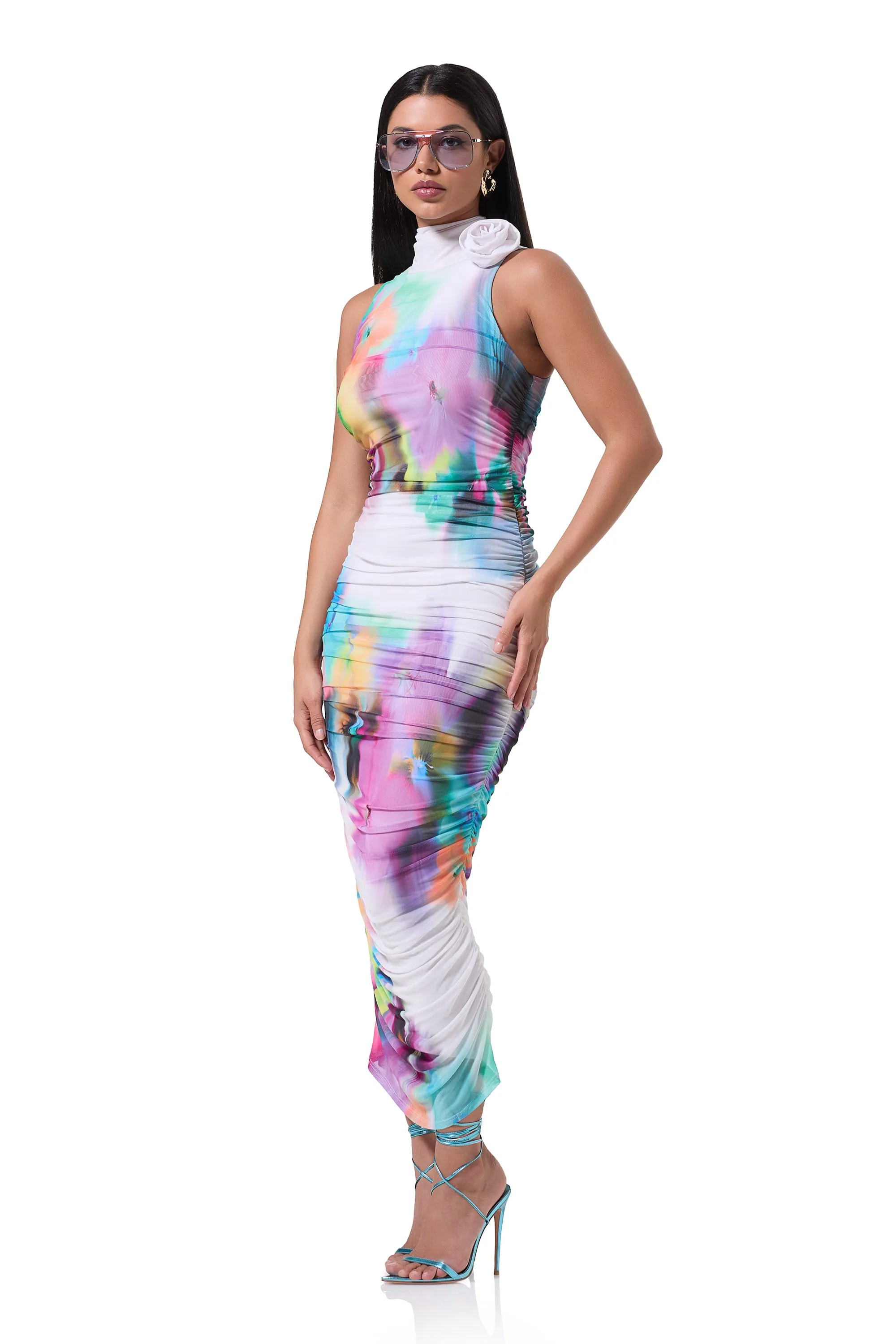 Fiorella Midi Dress - Blur Pansy