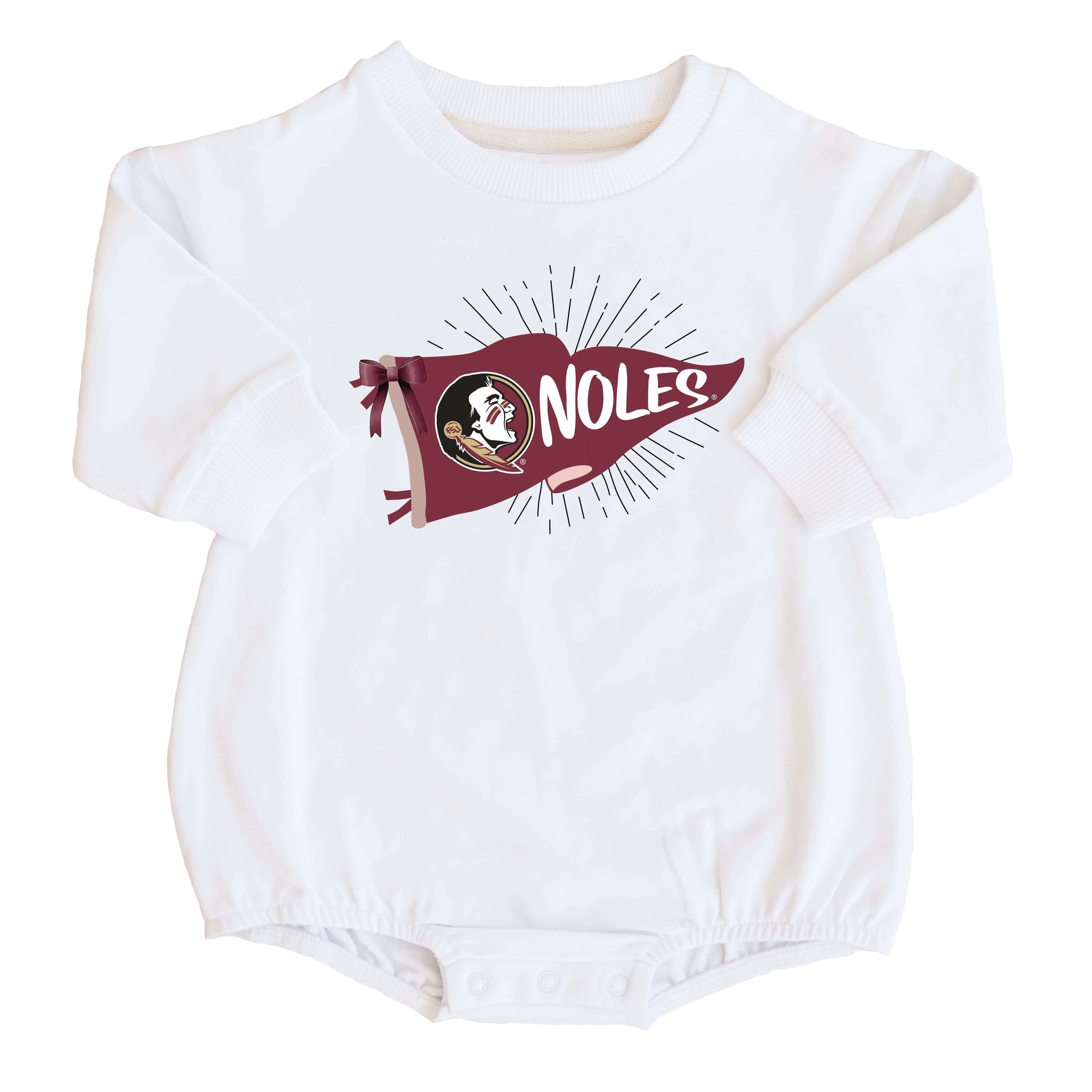 Florida State University | Footballs & Bows Graphic Sweatshirt Bubble Romper