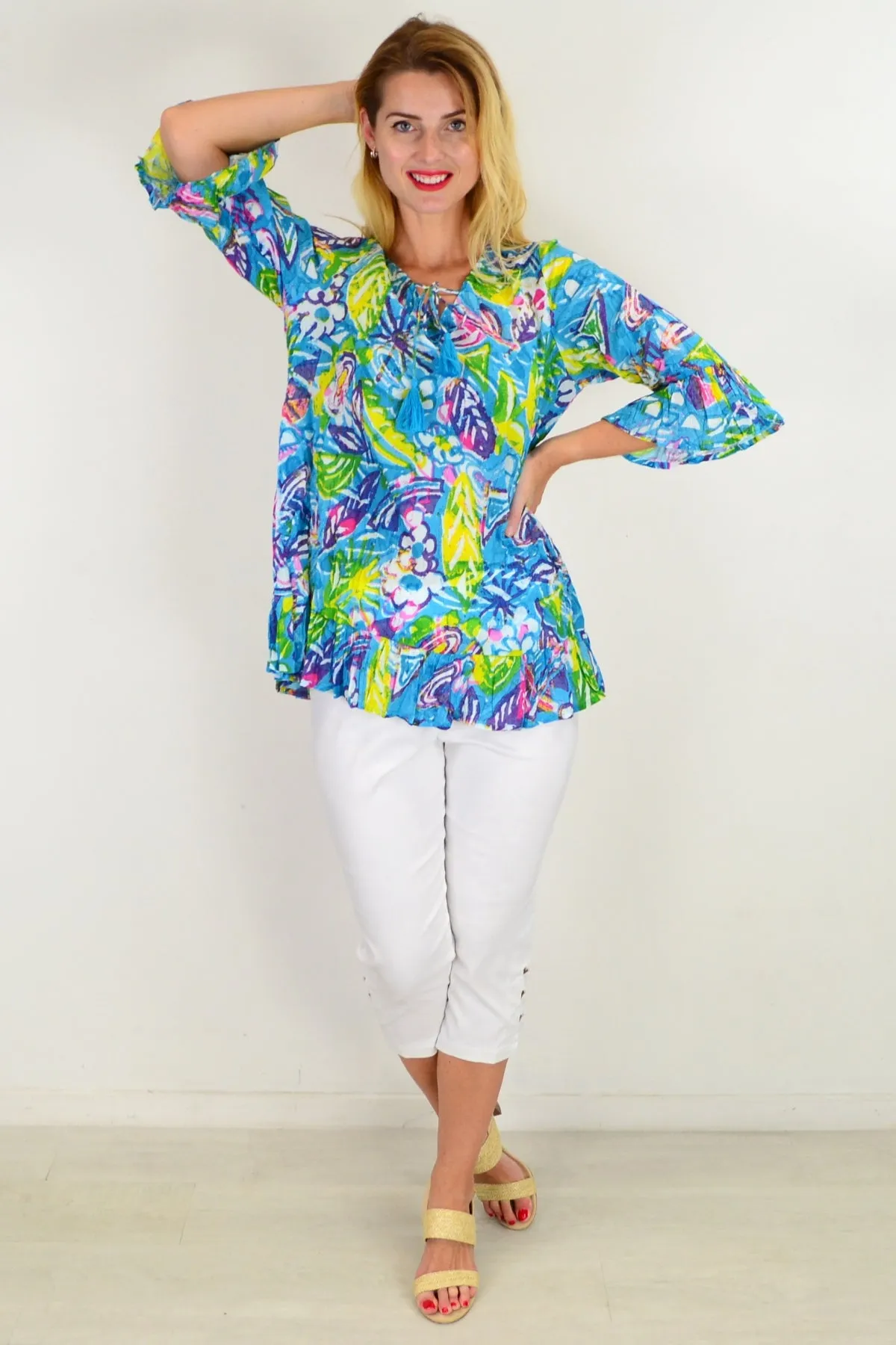 Fly Away Feather Tunic Top