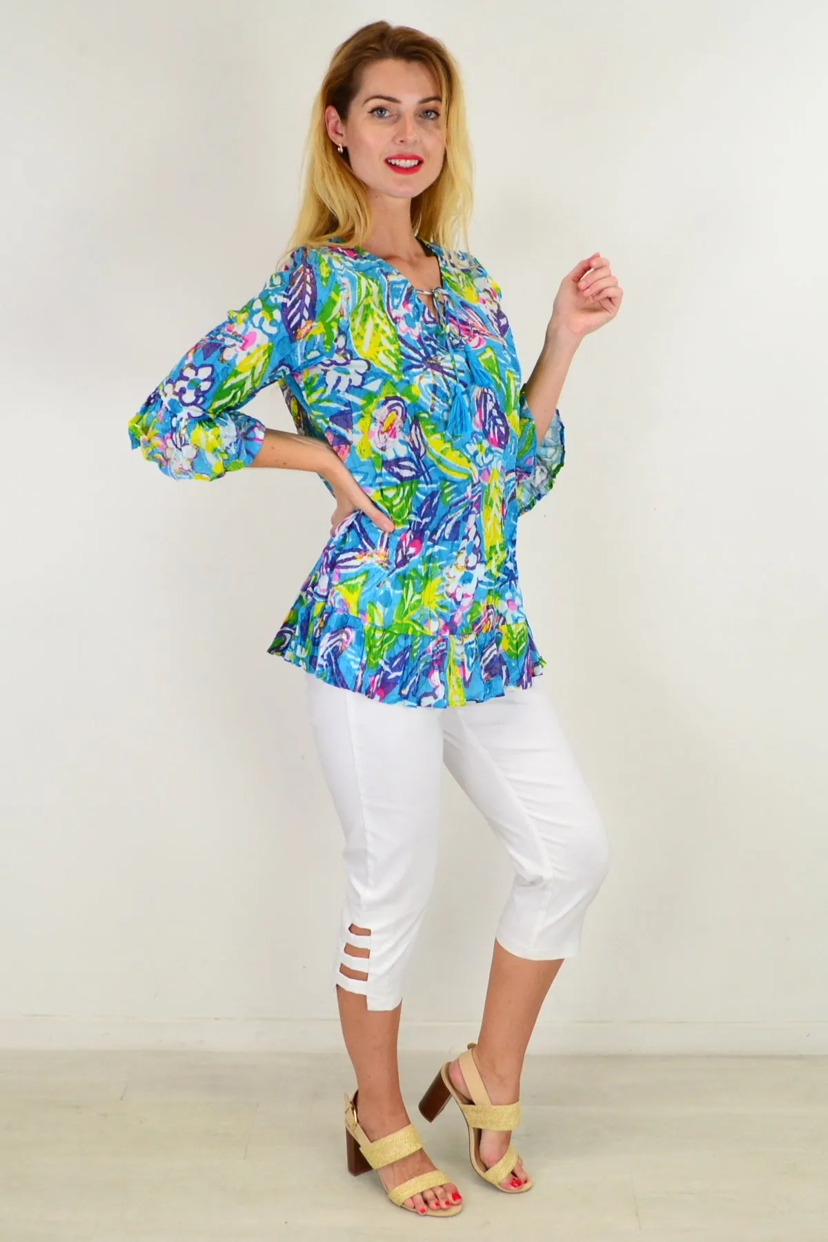 Fly Away Feather Tunic Top